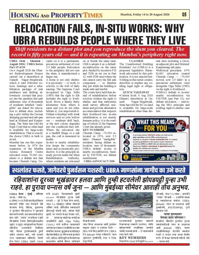 RELOCATION FAILS, IN-SITU WORKS: WHY UBRA REBUILDS PEOPLE WHERE THEY LIVE