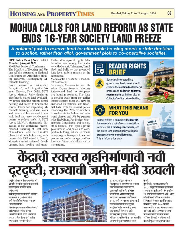 MOHUA CALLS FOR LAND REFORM AS STATE ENDS 16-YEAR SOCIETY LAND FREEZE