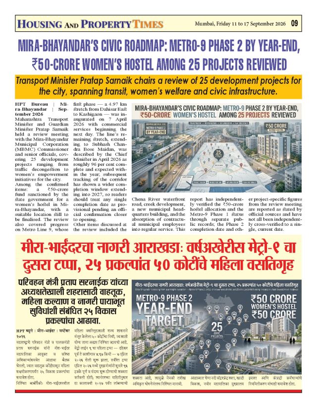 Mira-Bhayandar's Civic Roadmap: Metro-9 Phase 2 by Year-End, ₹50-Crore Women's Hostel Among 25 Projects Reviewed
