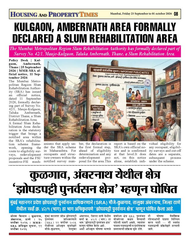 KULGAON, AMBERNATH AREA FORMALLY DECLARED A SLUM REHABILITATION AREA